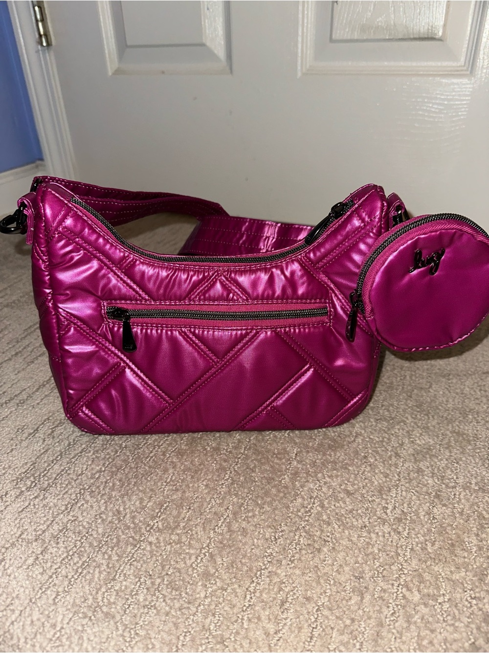 LUG 'Curtsy Mini' Crossbody / Shoulder Bag / Top Handle Bag - Metallic Orchid